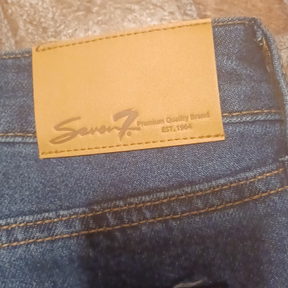 Seven7 Dark Blue Denim Jeans Slim Strightt Size 16 - Picture 4 of 6